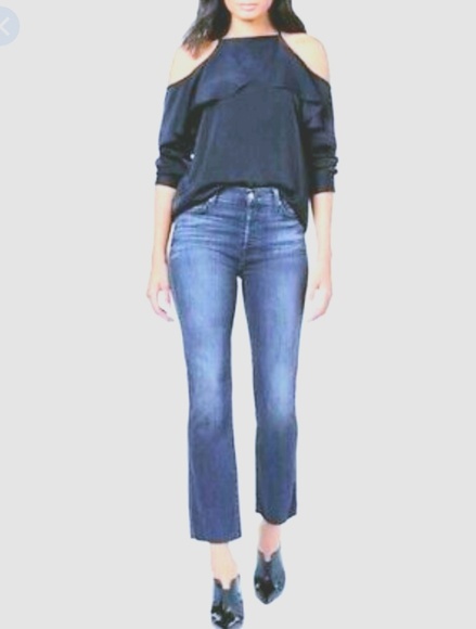 7FAM cropped bootcut jeans w back seem - Picture 4 of 4